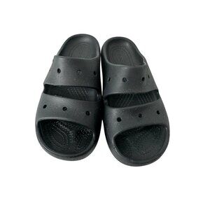 *Crocs Black Slide Sandals Womens J5 Comfortable Lightweight Slip-On